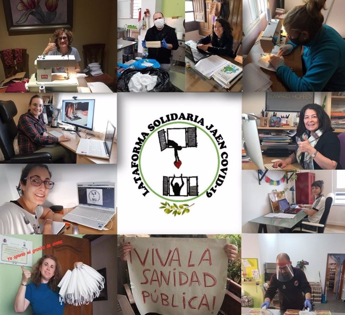 Miembros de la plataforma solidaria Jaén-Covid-19