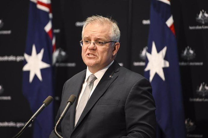 El primer ministro australiano, Scott Morrison, comparece ante la prensa en Canberra