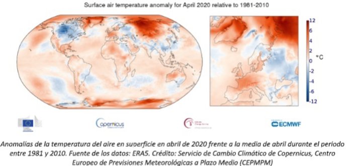 El mes de abril de 2020 iguala al de 2016, que hasta ahora era el abril más calu