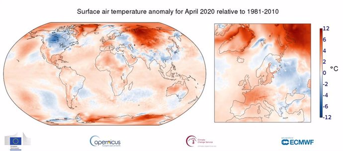 Abril de 2020, a la par con el de 2016 como el más cálido registrado 