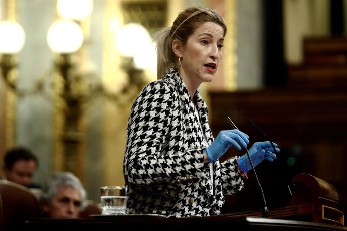 La diputada de Ciudadanos María Muñoz Vidal en el hemiciclo