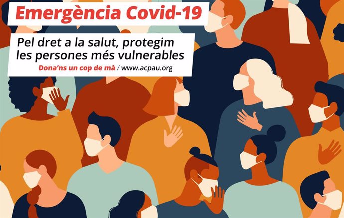 Cartell promocional de la campanya d'emergncia pel Covid-19 en pasos vulnerables