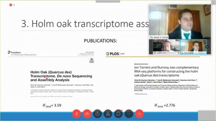 Imagen de la primera defensa telemática de tesis doctoral en la UCO