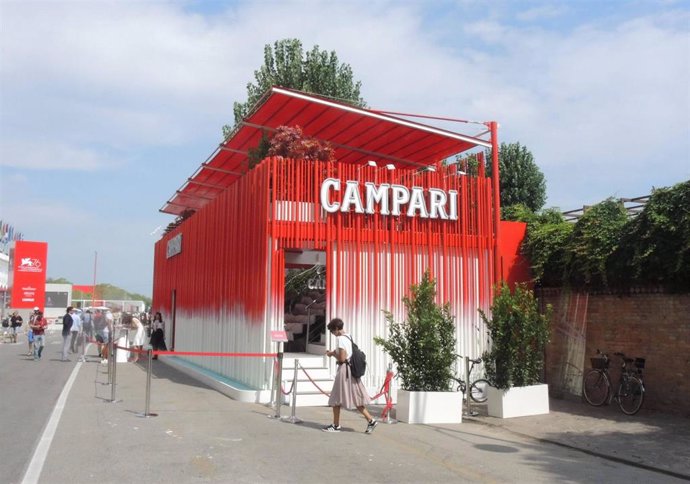 September 6th, 2019 - Venice, Italy. The Campari pavillion, one of the 3 main sponsor of the Festival. The 76th Venice International Film Festival. (Piero Oliosi/Contacto)