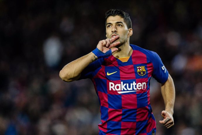 09 Luis Suarez from Uruguay of FC Barcelona celebrating a goal during La Liga match between FC Barcelona and Deportivo Alaves at Camp Nou on December 21, 2019 in Barcelona, Spain.