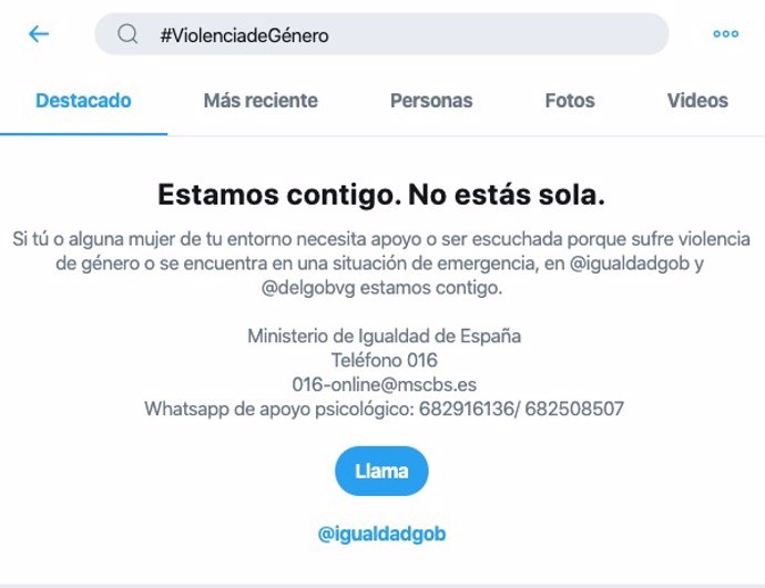 Cvirus.- Twitter amplía su servicio #BuscaAyuda para prevenir la violencia de gé