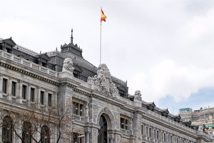 Fachada del Banco de España de su sede en Madrid.