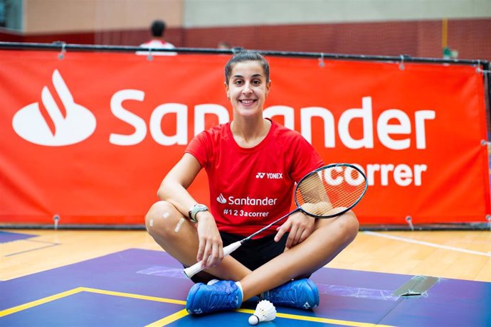 La campeona olímpica de bádminton en los Juegos de Río 2016, Carolina Marín, en un entrenamiento