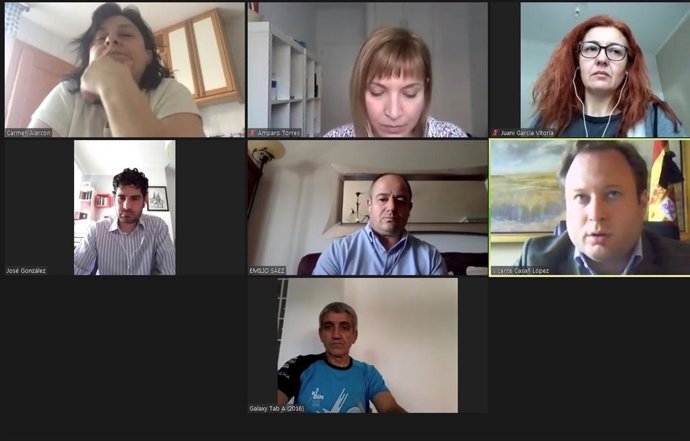 Videoconferencia entre el alcalde de Albacete, Vicente Casañ, y FAPAs de la ciudad