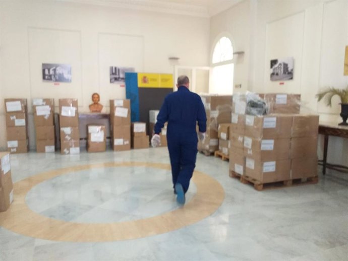 Mascarillas en la Subdelegación del Gobierno para ser distribuidas