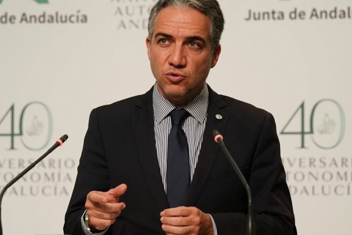 El consejero de la Presidencia, Administración Píublica e Interior y portavoz del Gobierno andaluz, Elías Bendodo