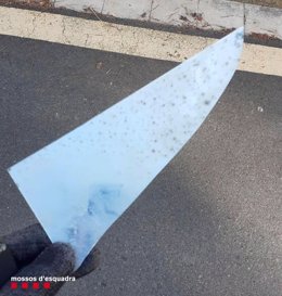 Un cuchillo del agresor de Salou