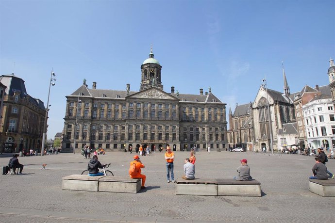Una plaza de Ámsterdam.