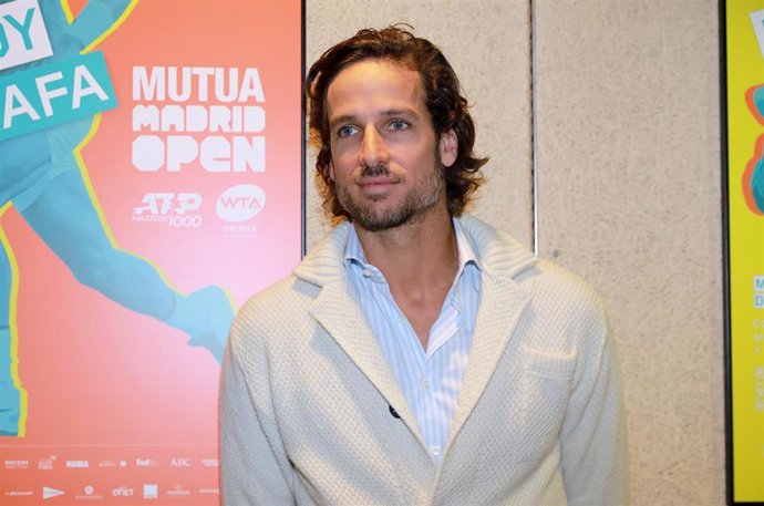 Feliciano López durante la presentación de la nueva campaña de la Mutua Madrid Open de 2020 en la Caja Mágica