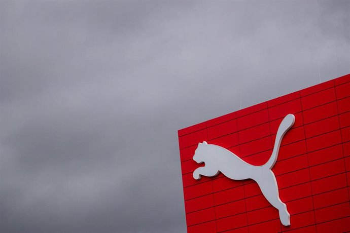 19 February 2020, Bavaria, Herzogenaurach: A general view of the German sportswear manufacturer Puma logo on the company headquarters during the company's annual press conference. Photo: Daniel Karmann/dpa