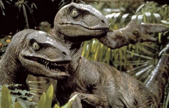 Velocirráptores recreados en la película Jurassic Park 
