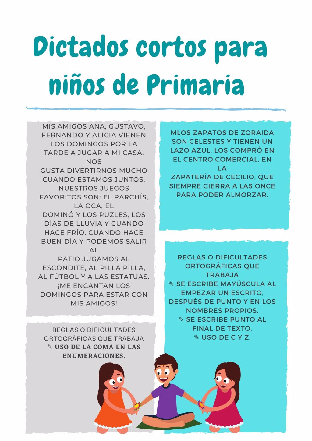 Dictados Cortos Y Divertidos Para Ninos De Primaria