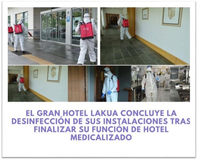 El Gran Hotel Lakua de Vitoria concluye la desinfección de sus instalaciones tras acoger pacientes covid-19