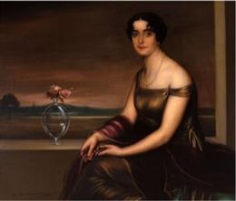 Retrato de dama con jarrón de cristal - Julio Romero de Torres