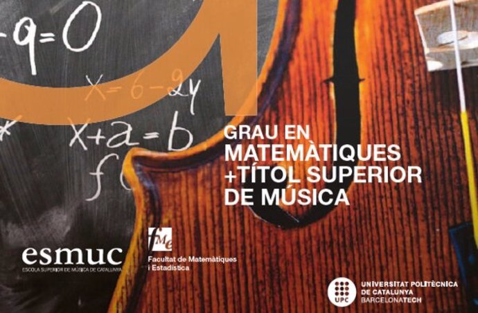 Cartel del doble grado en Matemáticas y Música lanzado por la UPC y la Esmuc