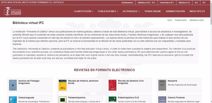 Ndp. La Institución Fernando El Católico De La Diputación De Zaragoza Amplía Su Biblioteca Virtual Con 22 Nuevos Títulos