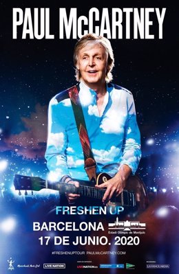 Cartel del concierto de Paul McCartney que se iba a celebrar en Barcelona, cancelado por la pandemia de coronavirus