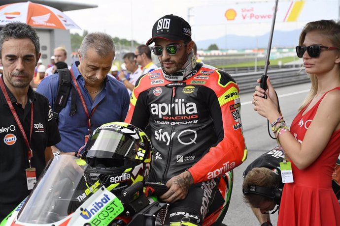 Andrea Iannone en la parrilla de salida del Gran Premio de Malasia de 2019