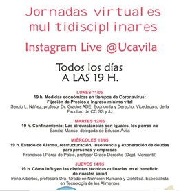 Cartel de las jornadas multidisciplinares de la UCAV.