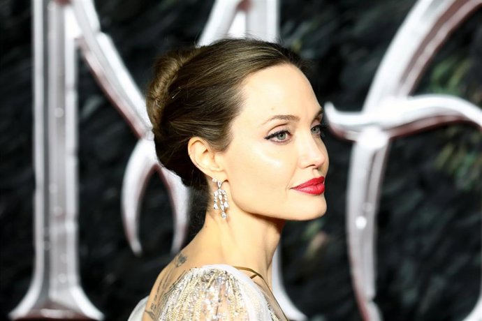 Angelina Jolie attends the European premiere of "Maleficent: Mistress of Evil" at Odeon IMAX Waterloo