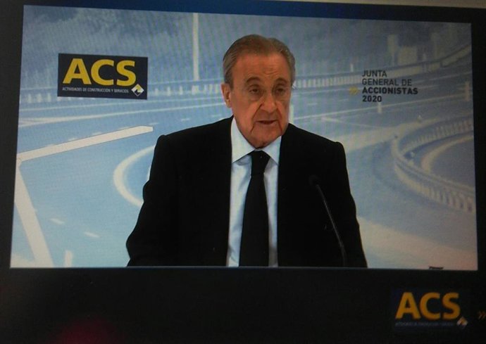 El presidente de ACS, Florentino Pérez, preside la junta de accionistas del grupo celebrada de forma telemática