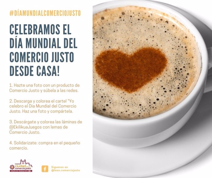 Cartel promocional del Día del Comercio Justo en León.