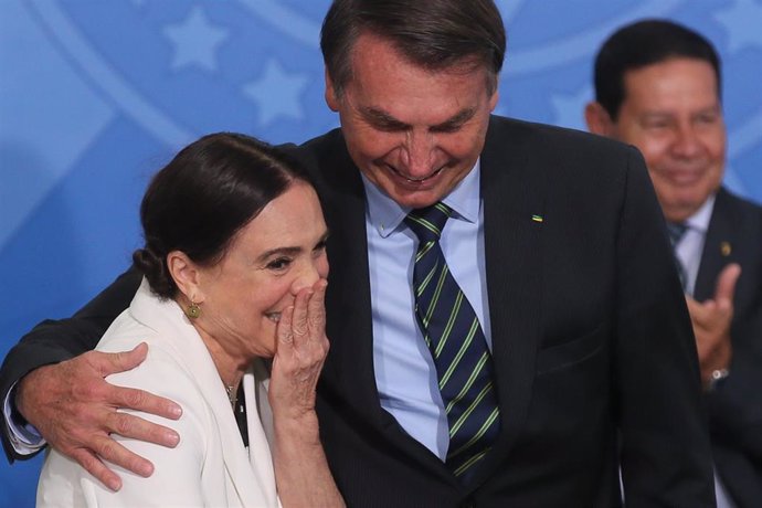 Regina Duarte y Jair Bolsonaro