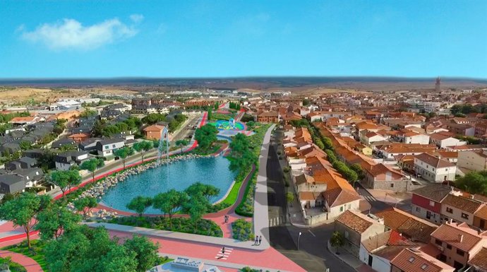 Vista aérea del parque El Cerrillo, el más grande de la ciudad, que pasará a denominarse 'Parque de los Héroes' del Covid