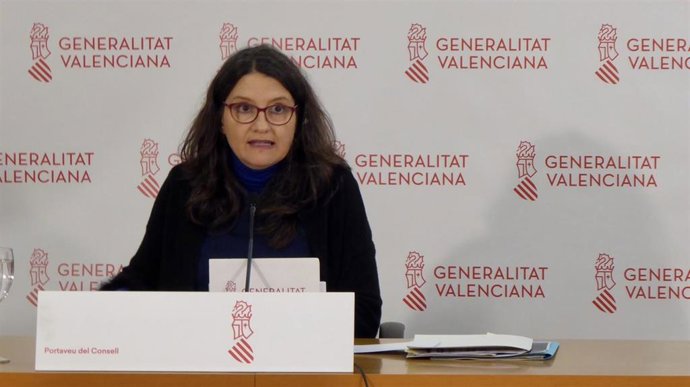 Oltra comparece en la rueda de prensa tras el pleno del Consell (archivo)