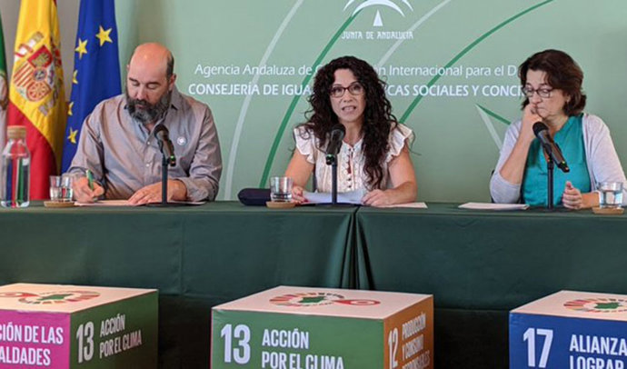 La consejera de Igualdad, Rocío Ruiz, en una imagen de archivo de una reunión del Consejo Andaluz de Cooperación Internacional para el Desarrollo. 
