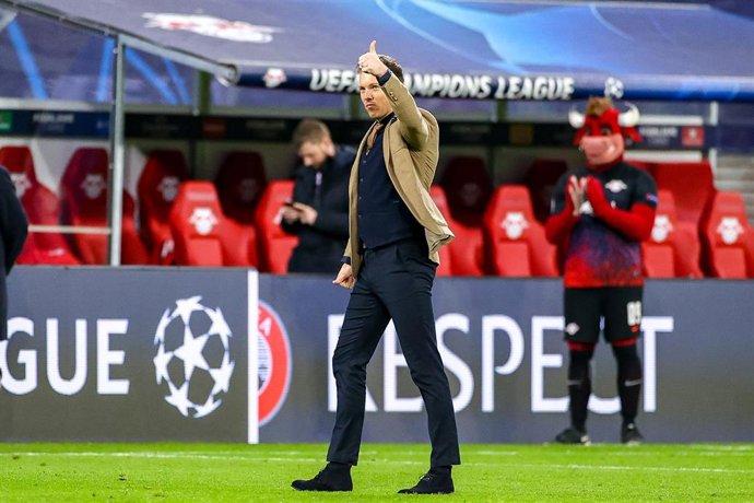 Julian Nagelsmann durante el partido de la Champions entre el Leipzig y el Tottenham