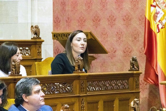 La portavoz de Ciudadanos en el Consell de Mallorca, Beatriz Camiña, durante el pleno.