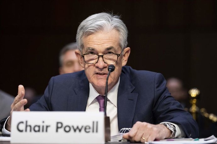 November 13, 2019 - Washington, DC, United States: Federal Reserve Chairman Jerome Powell speaking at a hearing of the Joint Economic Committee. (Michael Brochstein/Contacto)