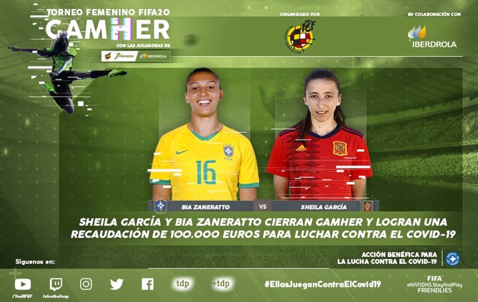 Fútbol.- Sheila García y Bia Zaneratto cierran GamHer y recaudan 100.000 euros p