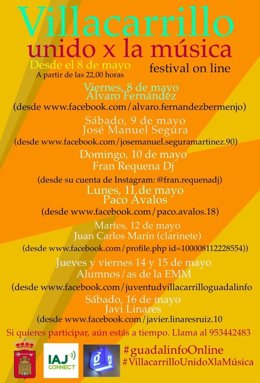 Cartel 'Villacarrillo unido x la música'