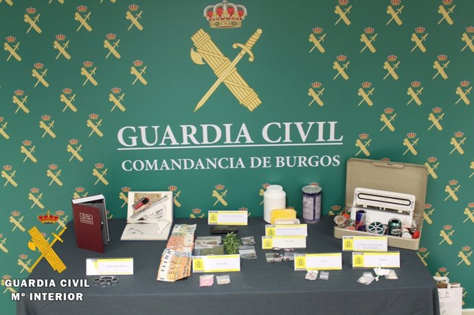 Material incautado en Burgos.