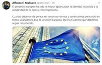 Mañueco anima a seguir recorriendo el camino de la UE, "la mayor apuesta por la libertad  de la época contemporánea"