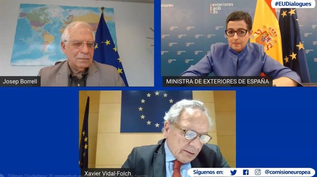 El alto representante en Política Exterior de la UE, Josep Borrell y la ministra de Exteriores de España, Arancha González Laya