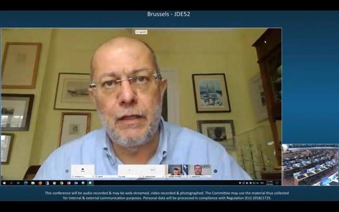 El vicepresidente de la Junta de Castilla y León, Francisco Igea, durante su intervención en el Comité Europeo de las Regiones (CdR).