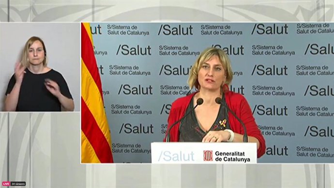 La consellera de Salut de la Generalitat, Alba Vergés, en roda de premsa telemtica
