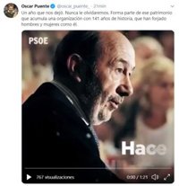 Puente, en el primer aniversario de la muerte de Rubalcaba: "Nunca le olvidaremos"
