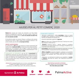 Folleto de las ayudas de PalmaActiva para el pequeño comercio.