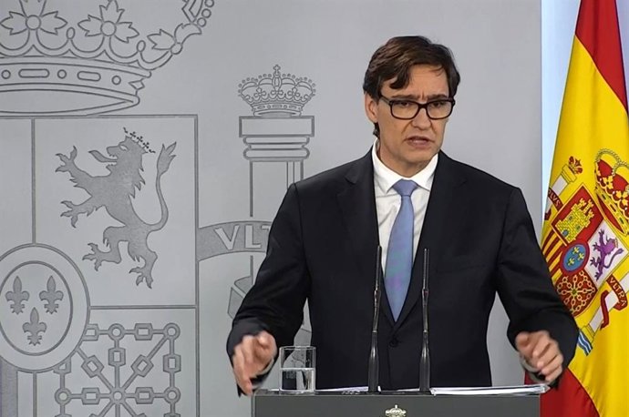 El ministre de Sanitat, Salvador Illa, durant una roda de premsa del 3 de maig de 2020