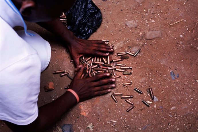Casquillos de bala durante la etapa de violencia postelectoral tras las elecciones presidenciales de 2015 en Burundi
