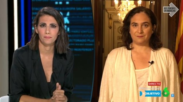 La alcaldesa de Barcelona, Ada Colau, en una entrevista de La Sexta